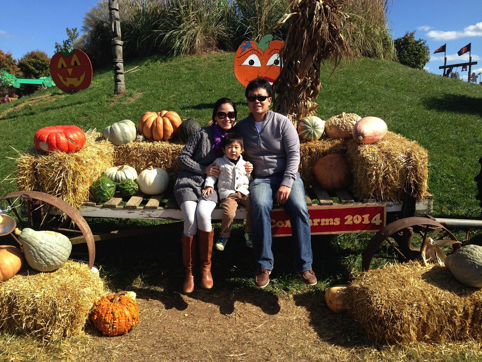 Dr Brian Chang - oral surgeon - and family in pumpkin patch